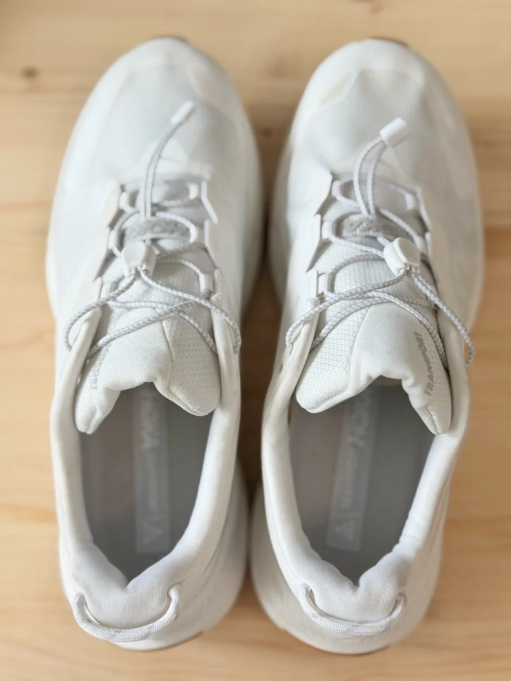 Hoka White Athletic Running Shoes with Gum Outsole - Picture 5 of 6